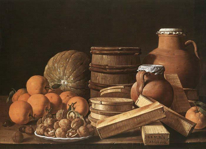 MELeNDEZ, Luis Still-Life with Oranges and Walnuts oil painting image